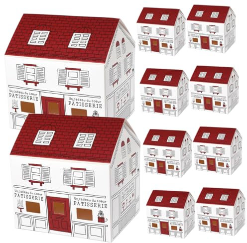 Hoement 10stücke Pack Bonbonschachteln Aus Hausform Schachteln Für Süßigkeiten Snacks Kleine Geschenke Für Hochzeit Geburtstag Party Weihnachten