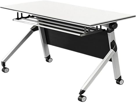 Mobiler Konferenztisch mit leisen Rädern, rollbarer Meetingtisch, klappbarer Klappdeckel für einfache Montage, 2 Stück, 120 x 49,8 x 74,9 cm