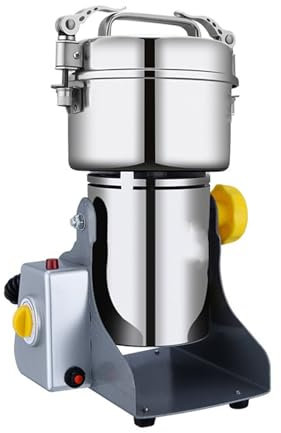 NISMIA Mulino per Cereali Ultra fine in Acciaio Inossidabile, Mulino Elettrico, macinino Commerciale per Erbe da Cucina, spezie, Pepe, caffè, Mais