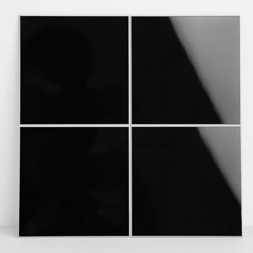 WalDecoo Lot De 5 Feuilles De Carreaux Muraux À Décoller Et À Coller Épais Pour Cuisine, Motif Carré Avec Aspect Marbre, 22,9 X 22,9 cm, Noir À Coller Sur Les Carreaux Pour Cuisine