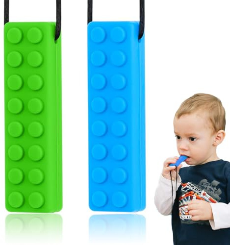XOXVURI 2 Stück Sensory Chewing Necklace Kaukette Für Kinder Best For Children Or Adults Who Like Biting Or Autism Durable And Strong Silicone Chew Toy Chew Chain For Boys And Girls