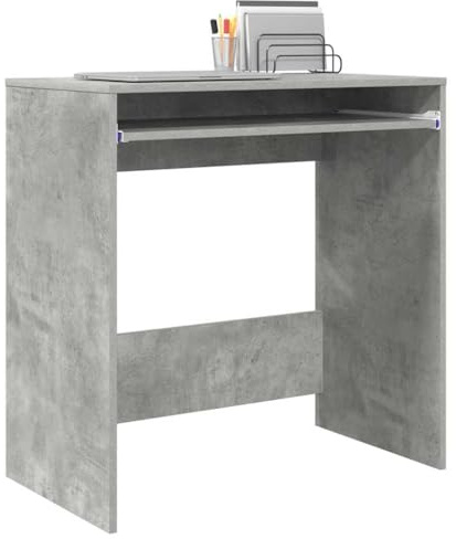 vidaXL Desk Concrete Grey 77.5 x 43 x 79 cm Engineered Wood, Modern Home Office Desk with Storage, Ergonomic Design, Compact Workspace, Durable Table Surfaces, Efficient Workstation