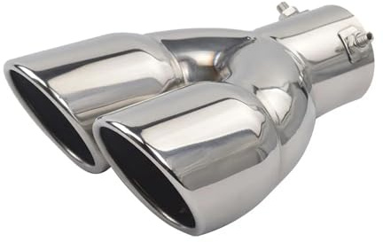 scarico dell'auto Terminale di scarico per auto Universale Doppia uscita Punta del silenziatore per auto In acciaio inossidabile per rivestimento finale cromato Fodera