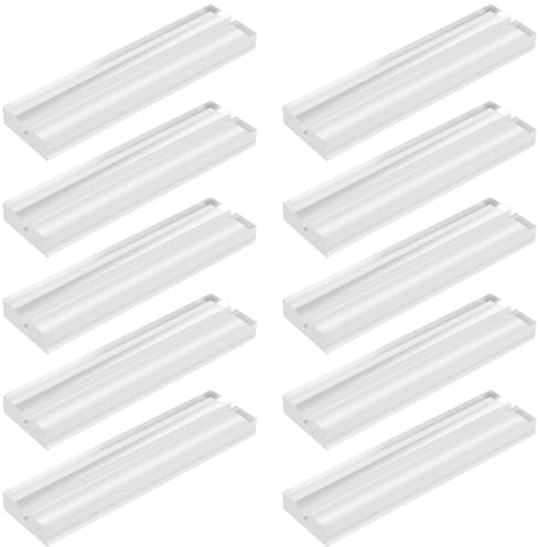 FAAING 10 Stück Acryl Kartenhalter Klare, Transparente Menükartenhalter Fotohalter, Postkartenhalter Tischkartenhalter für Hochzeit, Cafés, Restaurants, Postkarten Dekoration, 12 x 3 x 1 cm