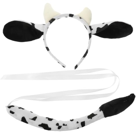 FRCOLOR Kuh Stirnband Set 2 Stück Tierohren Haarreif Für Erwachsene Und Kinder Fasching Kostüm Zubehör Party Cosplay Bühnenauftritt