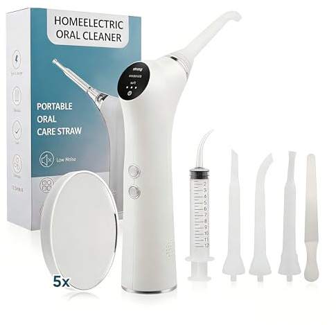 Strixorn Mundhygiene-Set elektrisch, Mandelstein-Reiniger mit 3 Silikonaufsätzen & LED, Mundspritze, Zungenspatel, Tonsil Stone Remover, 800mAh, Zahnpflege-Set für frischen Atem
