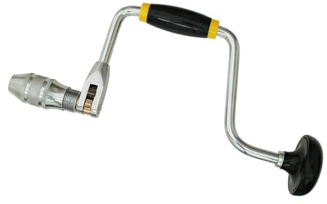 Taladro de manivela con cómodo mango antideslizante, fácil de usar, herramienta portátil para madera, metal y fibra de vidrio
