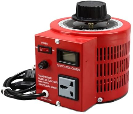 HTDRE Transformador Variac, Transformador de Voltaje CA, con botón Giratorio, convertidor Elevador/Reductor de Voltaje de 3000 VA (Tdgc2500va)