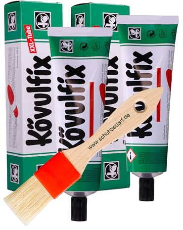 Kövulfix Kontaktkleber Set 240g + Pinsel – Schuhkleber extra stark, wasserfest & flexibel – Alleskleber für Leder, Gummi, Textil, Schuhe, Dachhimmel, Markise, Outdoor, Reparatur