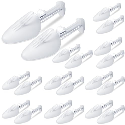 Honeydak 10 Pairs Plastic Adjustable Shoe Tree Stretcher Sneaker Form Insert Boot Shaper Holder Bulk for Men, Size 8.5-11