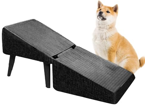 Hundebett Rampe,Klappbare Hunde Treppe Für Sofa | Katzen Treppe Bettrampe Mit Antirutsch, Hunderampe Für Bett, Couch, Sofa, Auto,Multifunktionaler Hocker als Fußbank für kleine Katzen