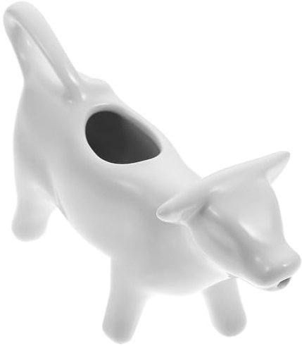 MAGICLULU Pichet à Lait Céramique Forme Vache Blanche Crémier Multifonction pour Café Sauce et Lait Surface Lisse Facile à Nettoyer