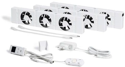 SpeedComfort Heizkörper Ventilator mit Control Sensor - Trio-Set (3x) - Bis zu 22% Energieeinsparung - Heizungsventilator Wärmepumpen-geeignet - Mehrere Geschwindigkeiten - Flüsterleise