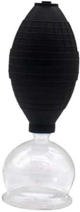 Oshhni Ventosaterapia facial de vidrio, ventosa portátil para masaje facial con succión al vacío para uso diario, cuidado de ojos, rostro, mujeres y hombres, Altura 14.6cm