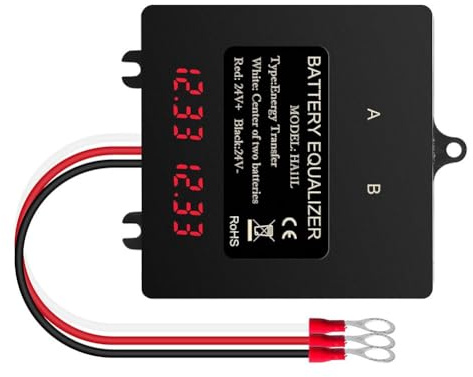 Opatiny Battery Balancer - Affichage numérique 24V pour batteries plomb-acide/lithium IP67 étanche pour solaire et véhicules