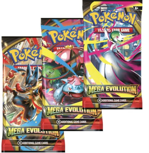 Pokémon TCG: Mega Evolution Base Set Booster Packs x3 | Pokemon Mega Evolution ME01 | Pokemon Mega Evolution Series | Perfect for Fans of Mega Evolution Booster Box | Titan Authenticated