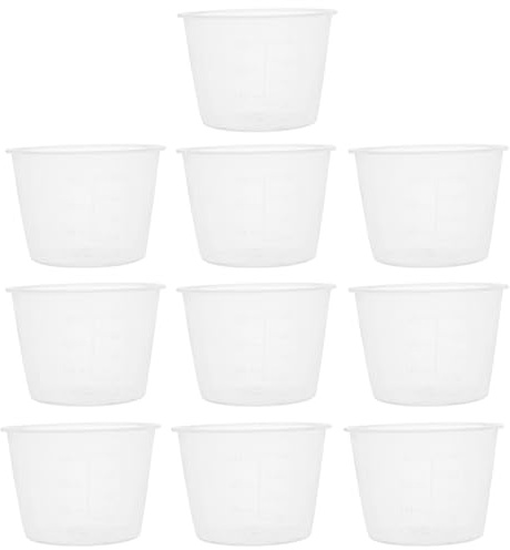 Homoyoyo Tazas Medidoras de Arroz 10 Piezas Vaso Medidor Apilable de Plástico para Medir Ingredientes en Cocina Diaria y Facilitar Limpieza