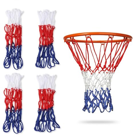 BLPRKOT 4 Pezzi Basketball Net Replacement Mini Net Net Replacement for 8-10 Inch Baskets 8 Loops for Indoor Outdoor Net Replacement