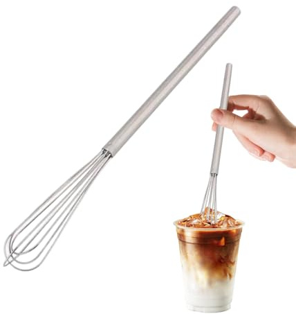 Mini Varillas Batidoras para Cocinar | 25,4 centímetros Acero Inoxidable Ergonómico Manual Multifuncional,Varillas de Alambre Pequeñas para Mezclar Huevos,para Salsas, Bebidas, Recipientes Profundos,
