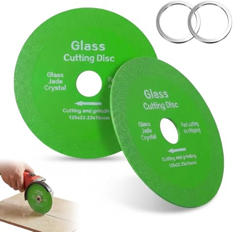 2 piezas disco diamante 125 Ø 22,23 mm - disco porcelánico de corte para amoladora angular, ideal para azulejo, porcelana, jade, granito verde y botella de vidrio