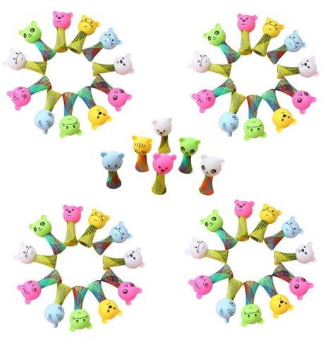 BENDZABL Of 50 Entertaining Cartoon Elastic Figurine Delicate Cartoon Bouncing Figures Animal Jumping Dolls Game Toy Animated Toy Collection