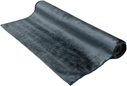 matrasa Dekostoff Velours Samt Weich - versch. Farben - 36 x 200 cm - Bastelstoff Tischläufer Grau