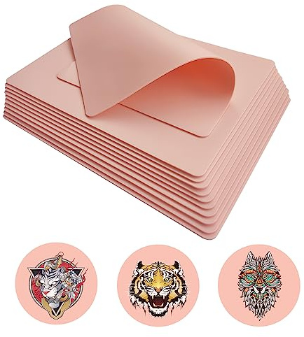 PIXESTT 10 Piezas Piel Sintetica Tatuaje | 1,5 mm Práctica de Tatuaje con Superficie Suave y Flexible para Líneas, Sombreado y Relleno en Ambas Caras