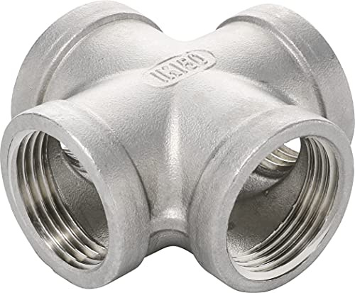 Edelstahl Kreuzstück V4A Innengewinde (i/i/i/i) 4 Wege Verbinder (1 Zoll)