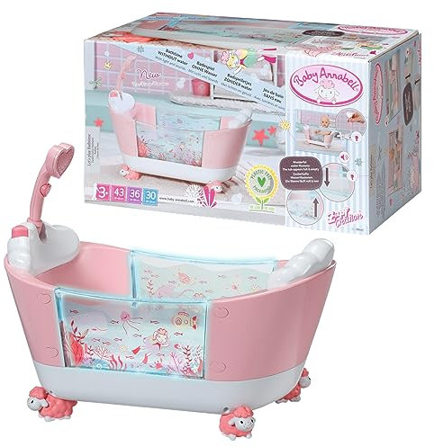 Baby Annabell Bañera 43 cm, Patrón Submarino, Efecto Especial de Agua, Se Ilumina, Promueve la Empatía y Las Habilidades Sociales; Edad A Partir de 3 años