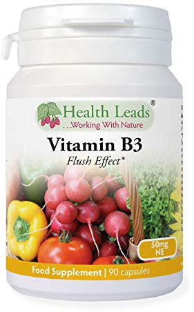 Vitamin B3 Niacin/Nicotinic Acid (Flush Effect) 50mg 90 Capsules, Magnesium Stearate Free & No Nasty Additives, Made in Wales (90 caps)