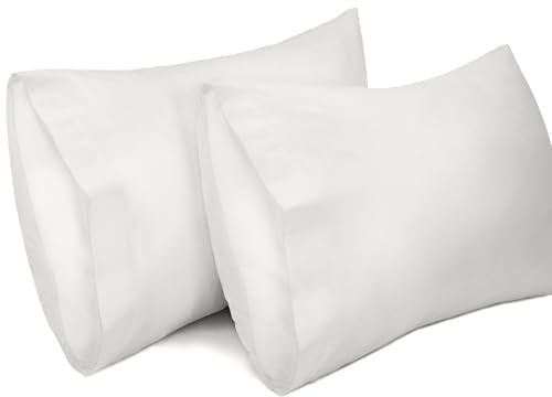 Lirex Örngottsset 2-pack, 40 x 60 cm, 100% bomull, andningsbara örngott, mjuka och sköna kuddöverdrag, vit, Oeko-Tex-certifierad