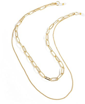 Brillenkette Hip Hop Mehrschichtige Sonnenbrillenkette Lanyard Umhängeband Dicke Metallkette Für Brillen Mode Damen Schmuck Gold