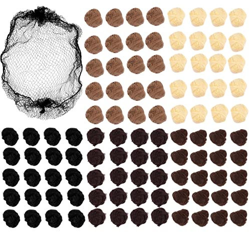 Qiundar Retine per Capelli Chignon Marroni 100 Pezzi Invisibili con Elastico per Infermiere, Ballerini, Hostess di Compagnie Aeree