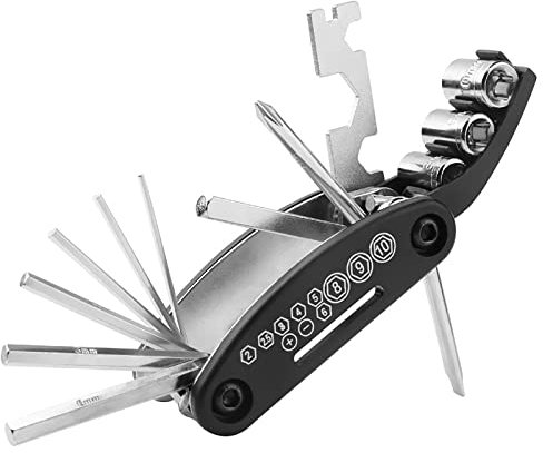 WUDQIJI Fahrrad Multifunktionswerkzeug 15 in 1 Fahrrad Werkzeug Fahrrad-Multitool Basic Multitool Fahrrad Miniwerkzeuge mit vielen Funktionen Multitool für die Fahrrad-Reparatur