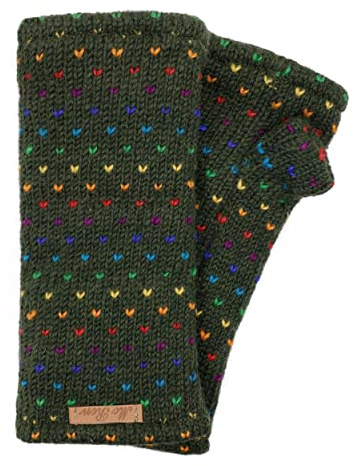 McRon Damen Gestrickte Pulswärmer Stulpen Modell Ines regenbogen