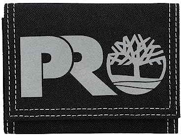 Timberland PRO Herren Cordura Nylon RFID Trifold Wallet mit Ausweisfenster, Schwarz (reflektierend), 4.5 x 1 x 3 in, Cordura Nylon RFID Trifold Geldbörse mit Ausweisfenster