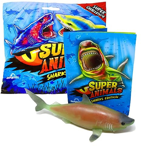 DeAgostini Super Animals Figur - Sharks Edition (2023) - Sammelfigur Hai - Figur 9. Silberspitzenhai (Leuchtet - Stretchy)