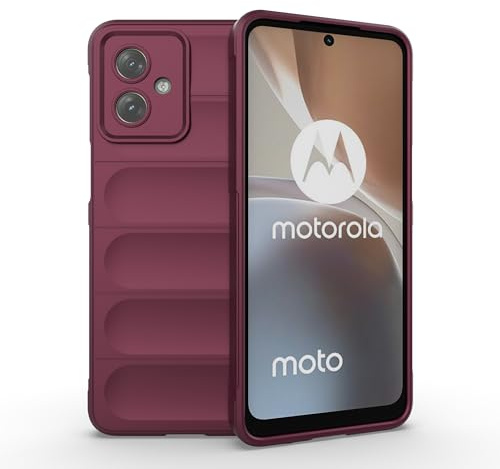 ESTH® Funda Silicona Líquida para Motorola Moto G54 5G con Protección Antigérmenes, Carcasa Antichoque de Grado Militar con Revestimiento de Microfibra Suave, Morado Oscuro