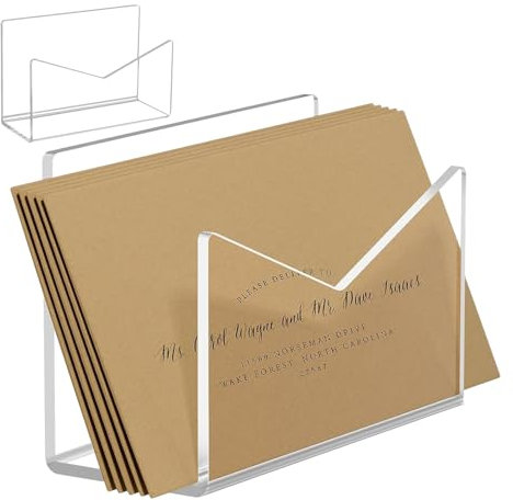 Samuliy Acryl-Posthalter - Acryl-Mail-Organizer | Briefständer aus Acryl, Briefsortierer, Briefsortiererständer für Zuhause, Arbeitsplatte, Schreibtisch, Schule