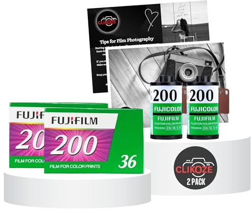 Fujicolor C200 35mm Camera Film Bundle - 36 Exposures x2 With Clikoze Photography Tips Card
