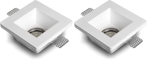 Eurekaled Support en plâtre céramique à encastrer, blanc, 1 pièce 1257 (Lot de 2)
