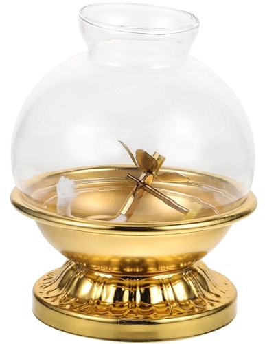 MAGICLULU 1 Satz küchendekoration küchendeco hochzeits Dekoration hochzeitsdeco Vintage Petroleumlampe Kerosinlampe Glas Glückslampe kleine Öllampe Ölschale Ghee-Lampenfassung Legierung