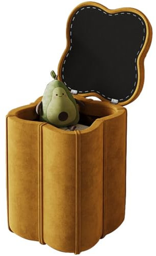 Sitzhocker Polsterhocker Mit Stauraum Sofahocker In Form Eines Vierblättrigen Kleeblatts, Praktischer Aufbewahrungshocker Für Das Schlafzimmer, Moderne Modische Dekorationen (Color : Gelb, S : 45cm