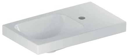 Geberit Handwaschbecken iCon Light 53x31cm, HL re, o. ÜL, m Ablagefl., we.