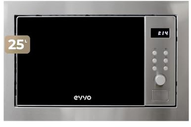 Micro-ondes EVVO Mi35 Inox 25 L 1000 W Grill Brillant 8 Fonctions Minuterie 60 Min Affichage Numérique
