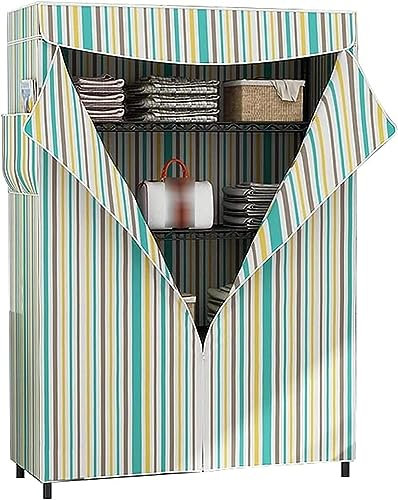 LAMEDOAT Tragbarer Kleiderschrank, Stoff-Kleiderschrank, Schlafzimmerschrank, Mädchen-Blumen-Stoff-Kleiderschrank, Schlafzimmer, offener Kleiderschrank, hängende Aufbewahrung, 180 x 120 x 45 cm, trag
