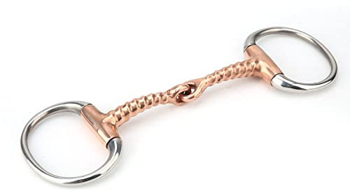 Trensengebisse für Pferde, Pferdegebiss Edelstahl Eggbutt Bit Kupferkorkenzieher-Mundtrense Bit Horse Chew Horse Supplies