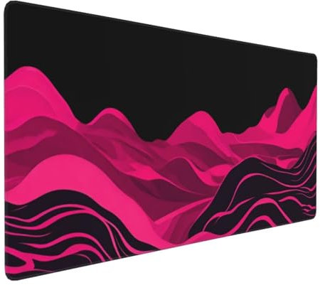 Large Mouse Mat 62.9x31.5x0.12 inch, Extended Mouse Mat Abstract Red Black Mouse Pad, Desk Pad, Adults Kids Gaming Mouse Pad, Keyboard Pad with Stitched Edges Non-Slip Rubber Base for Desk Decor F159