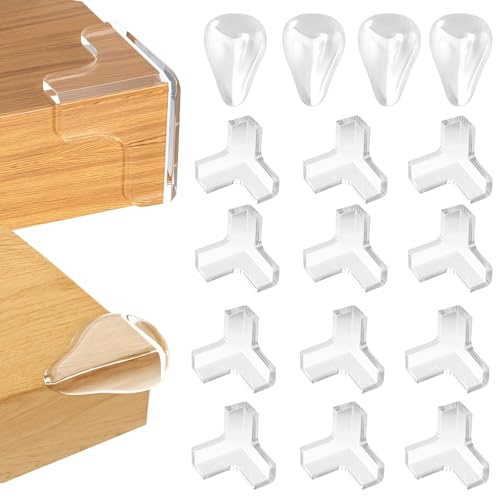 Tischkantenschutz Ecken, 16 Stück Eckschutzkanten Baby, Kantenschutz Baby, Corner Protector, Eckenschutz Transparent für Verschiedene Möbel, um das Baby vor Verletzungen zu Schützen