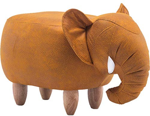 SnamicE Repose-pieds en forme d'éléphant créatif pour remplacer les chaussures, pouf mignon pour canapé, repose-pieds confortable à côté du lit dans le lit, jaune, 66 x 39 cm